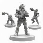 Cyber Dwarf Alchemist Cyberpunk Papsikels Resin Miniature Space Dwarf Engineer Sci Fi RPG Tabletop Wargaming Model Set of 3