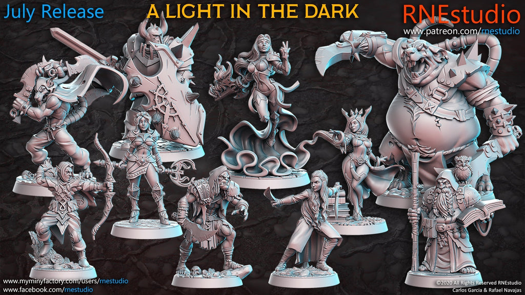 A Light in the Dark Miniatures (Full Set) | Fantasy Miniature | RN Estudio