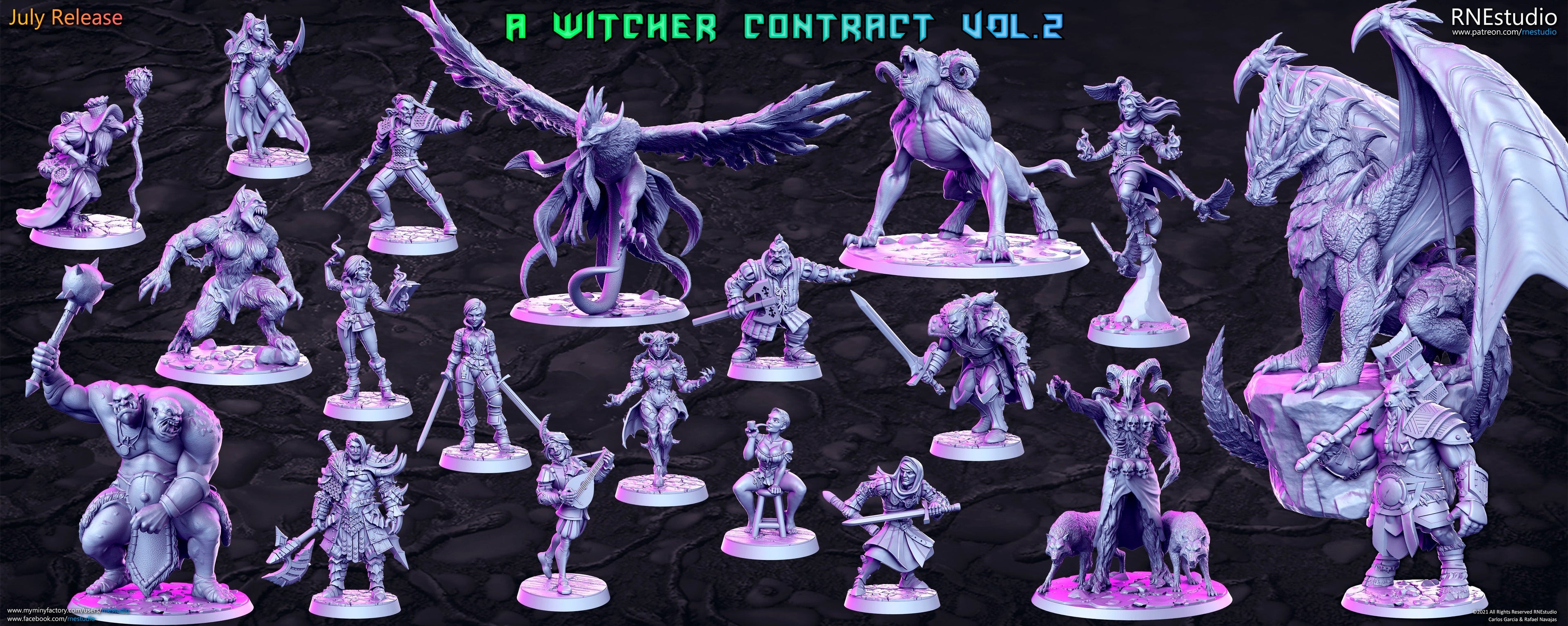 A Witcher Contract Vol 2 Miniatures (Full Set) | Fantasy Miniature | RN Estudio