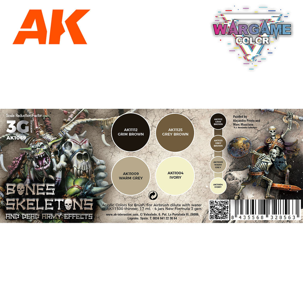 AK Interactive Wargame Color Set: Bones and Skeletons (AK1069)