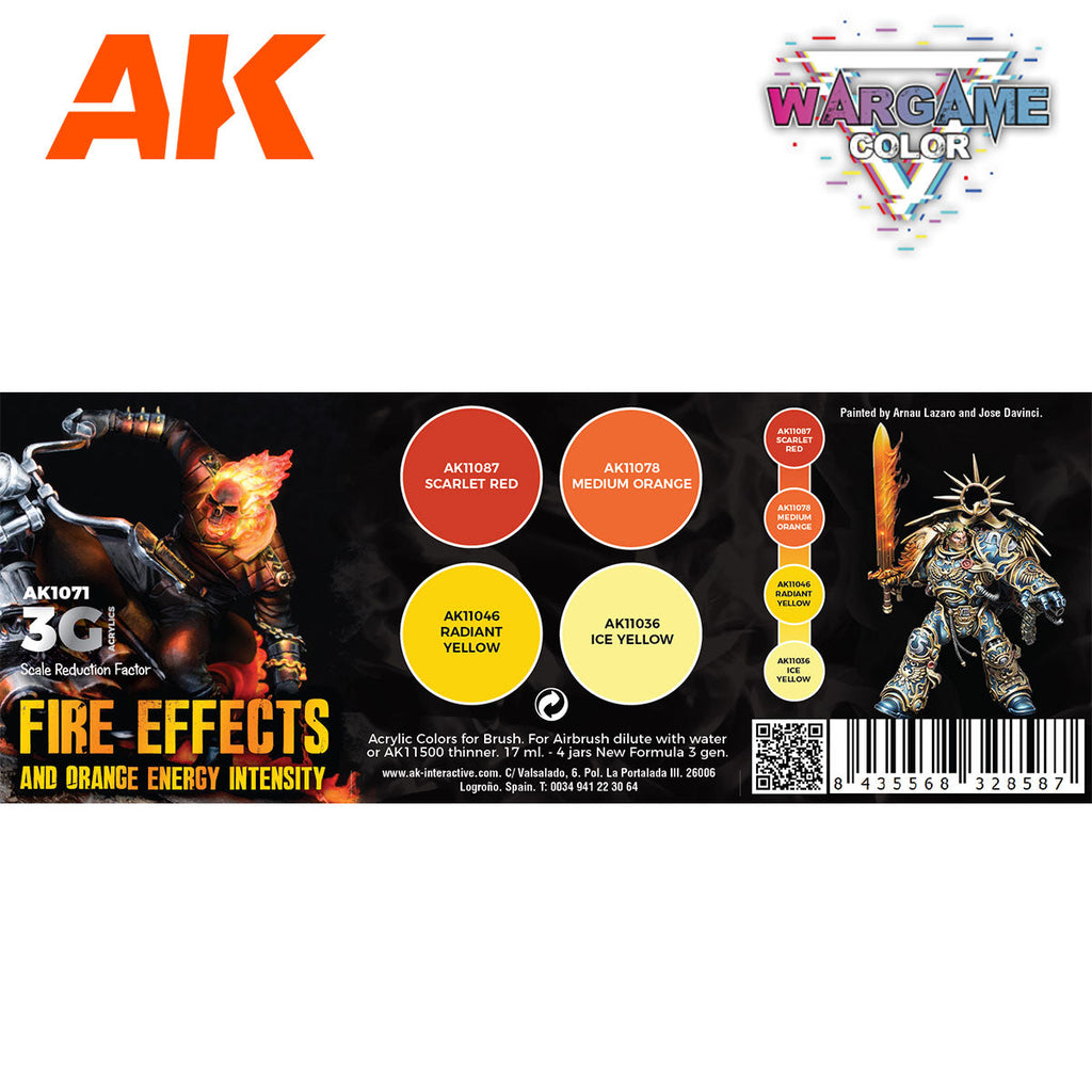 AK Interactive Wargame Color Set: Fire Effects (AK1071)