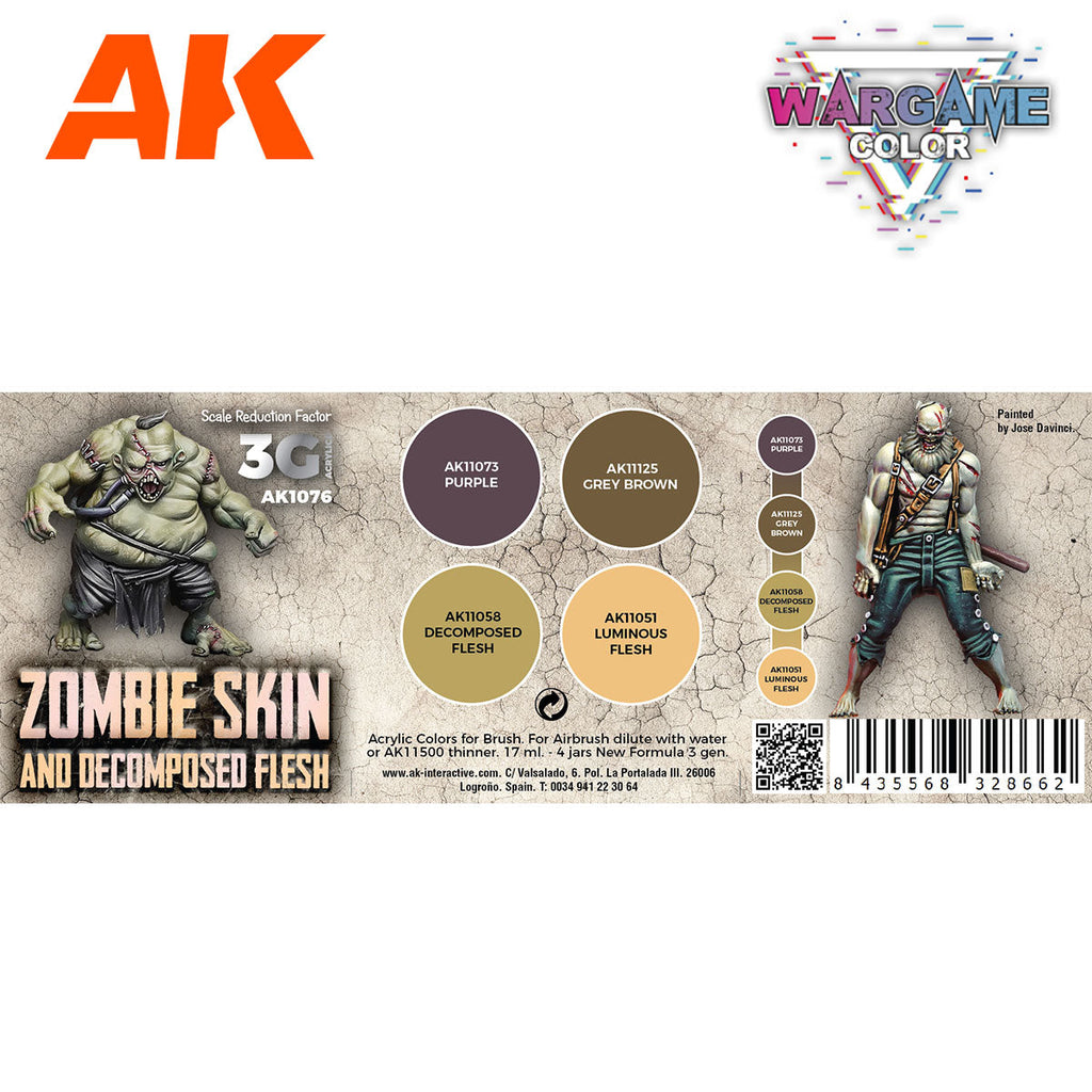 AK Interactive Wargame Color Set: Zombie Skin (AK1076)