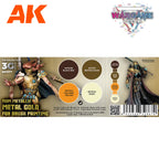 AK Interactive Wargame Color Set: Non-Metallic Metal Gold (AK1077)