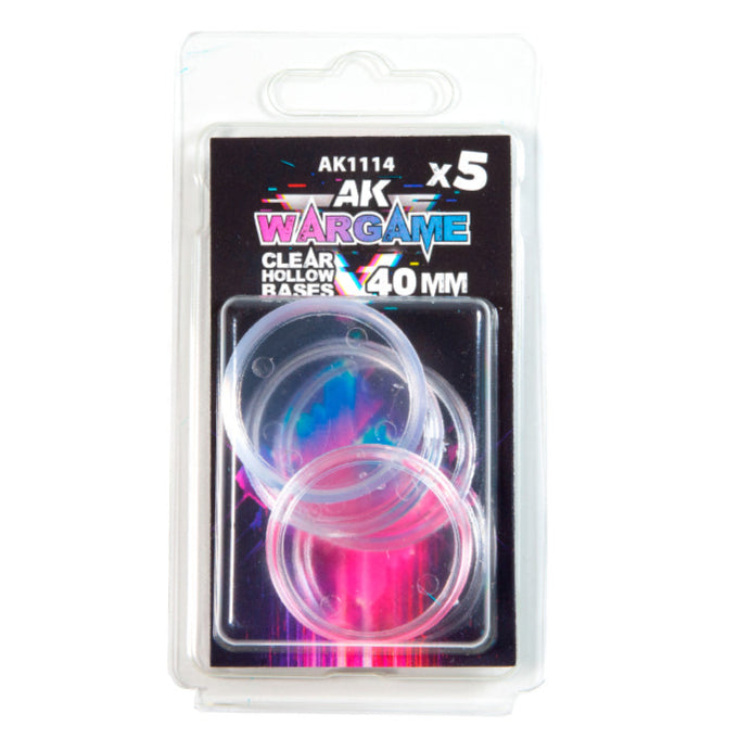 AK Interactive - Clear Hollow Bases 40mm x 5