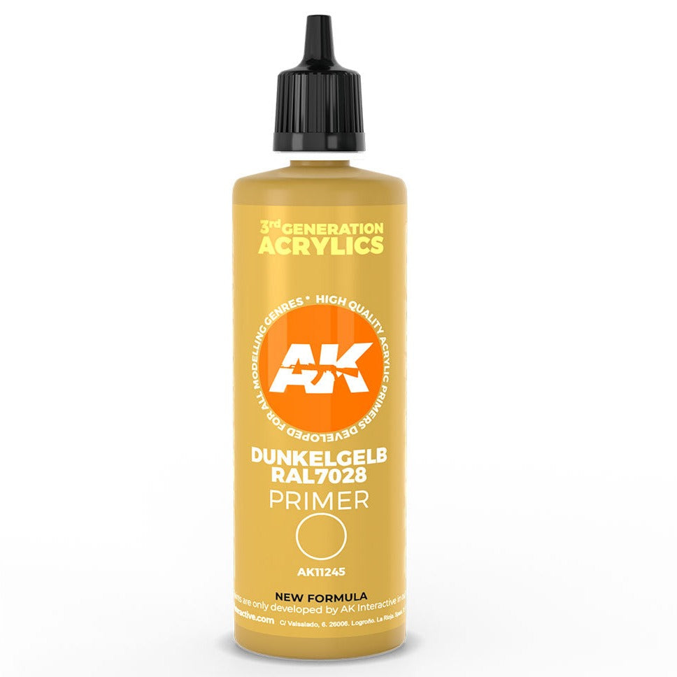 AK Interactive 3rd Gen Dunkelgelb RAL 7028 Dark Yellow Primer 100ml