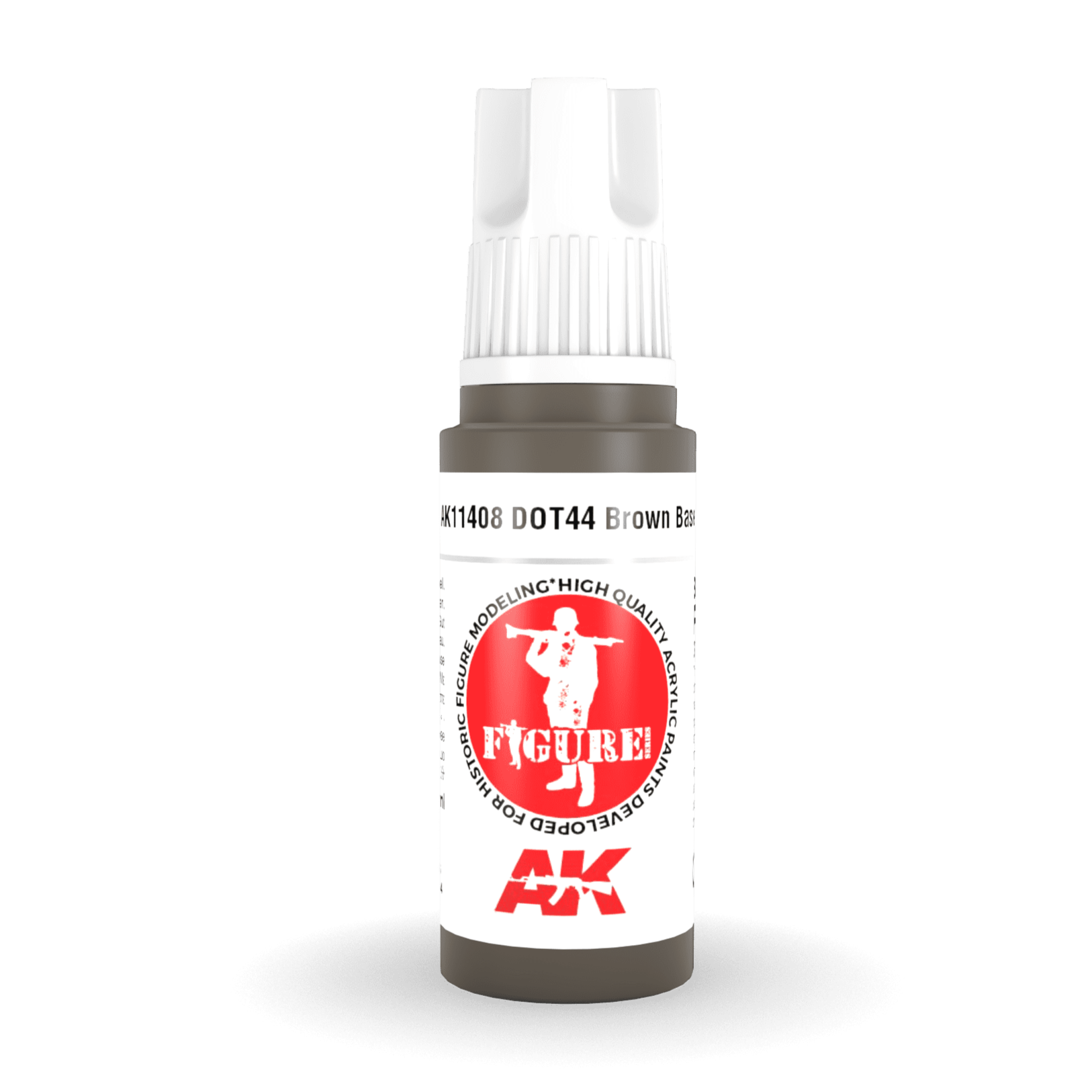 AK Interactive 3rd Gen Acrylic - Dot44 Brown Base 17ml AK11408