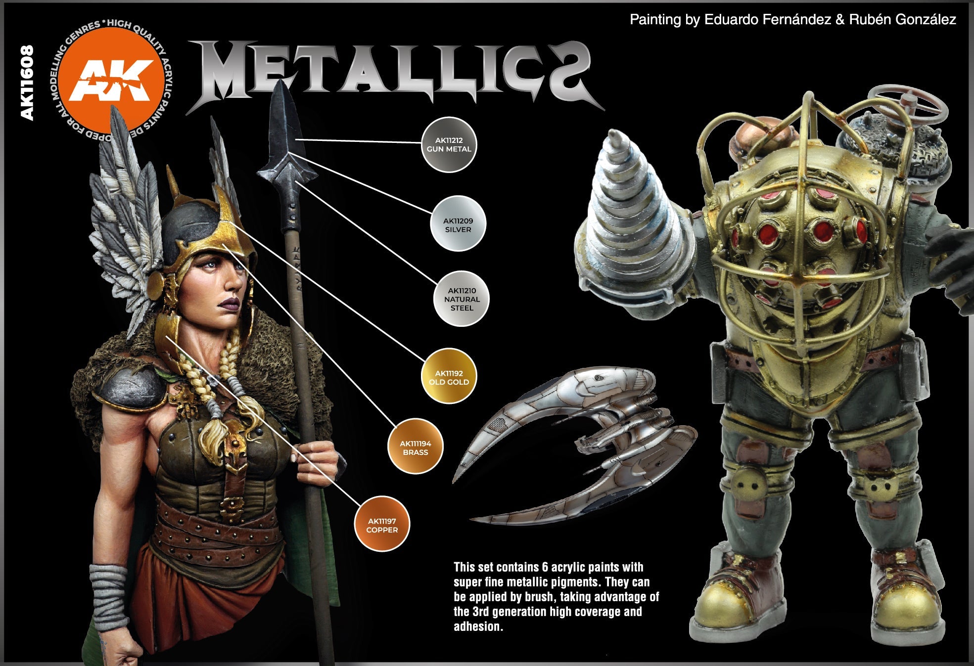 AK Interactive 3rd Gen Acrylic Metallics Set (AK11608)