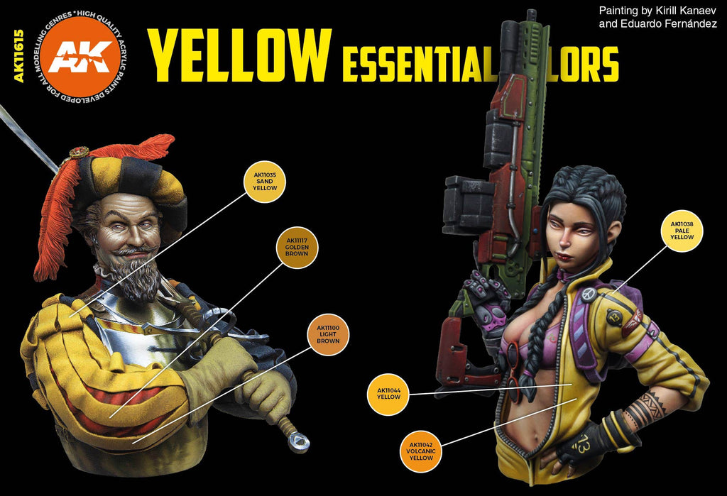 AK Interactive 3rd GenAcrylic Yellow Essential Colors Set AK11615