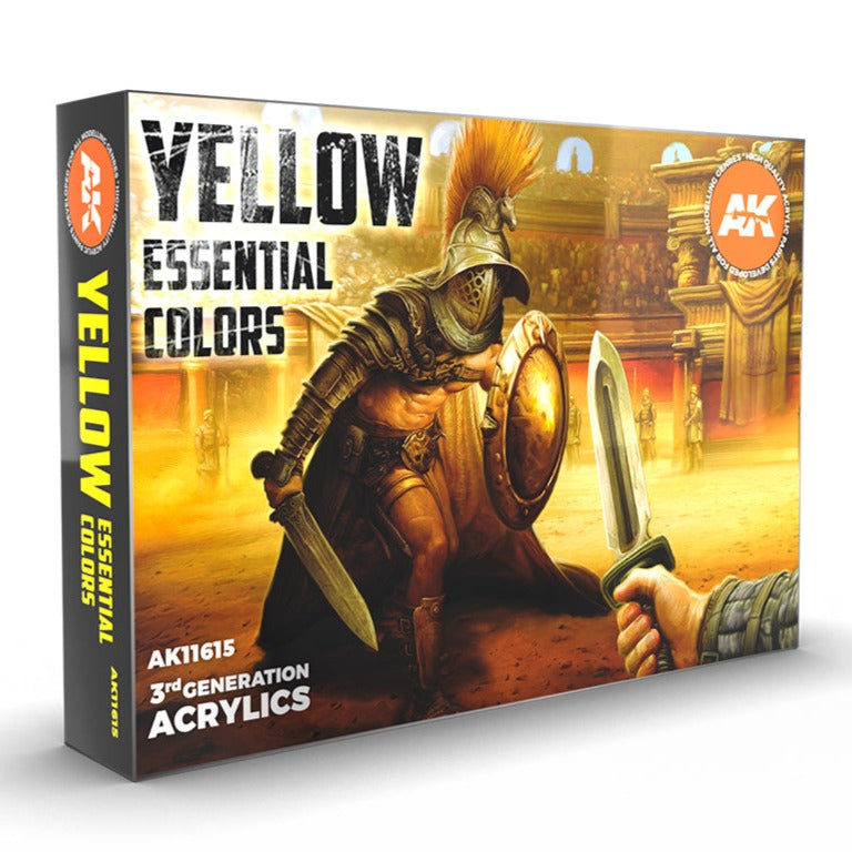 AK Interactive 3rd GenAcrylic Yellow Essential Colors Set AK11615