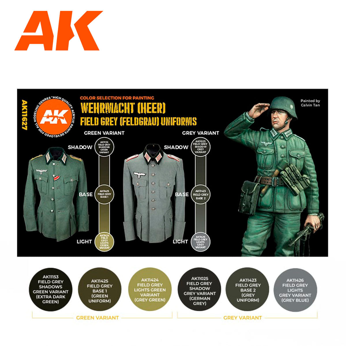 AK Interactive 3rd Gen Figure Paint Set - German Field Grey Uniforms