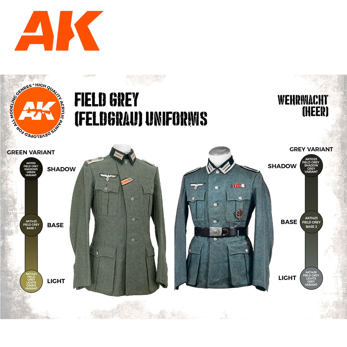 AK Interactive 3rd Gen Figure Paint Set - German Field Grey Uniforms