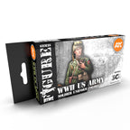 AK Interactive 3rd Gen Figure Paint Set - WWII US Army Soldier Uniform Colors