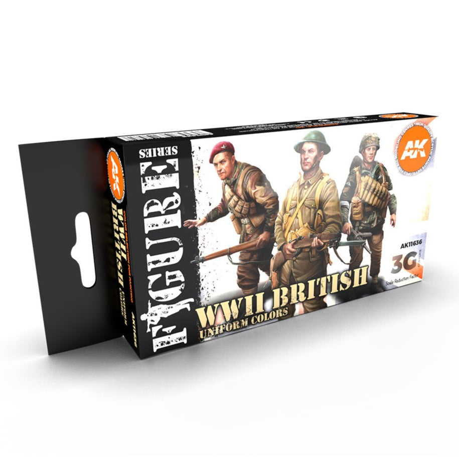 AK Interactive 3rd Gen Figure Paint Set - WWII British Uniform Colors