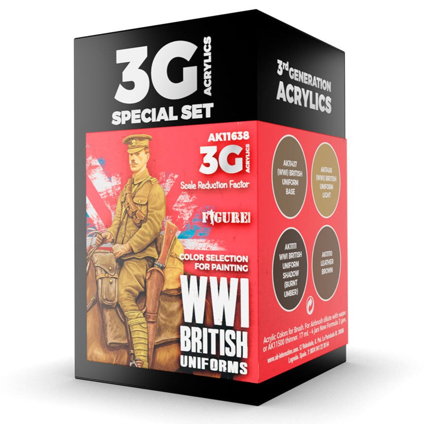 AK Interactive 3rd Gen Figure Paint Set - WWI British Uniforms AK11638