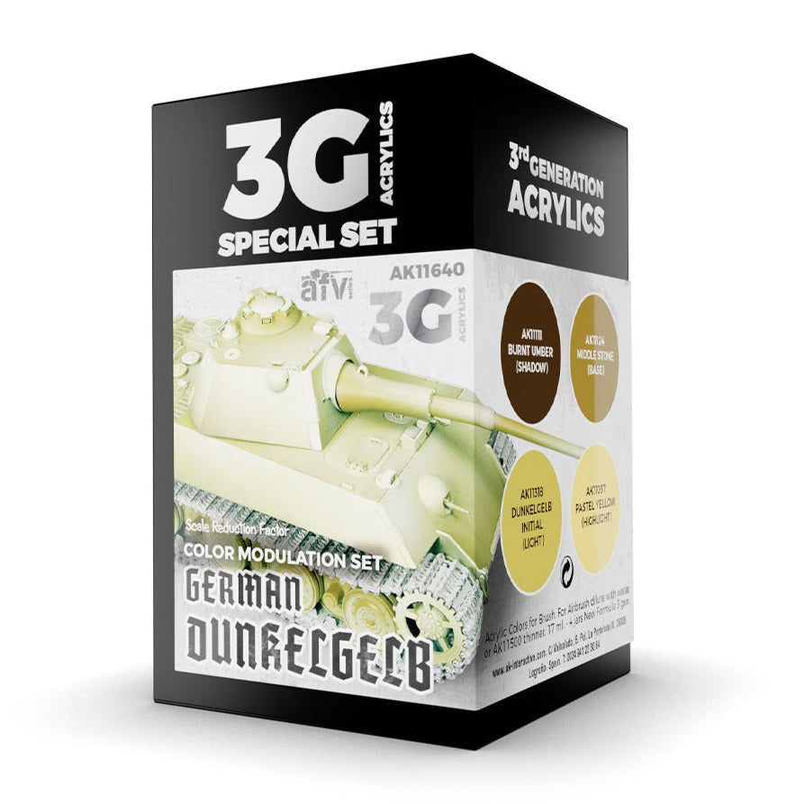 AK Interactive 3rd Gen AFV Paint Set - German Dunkelgelb Modulation Set AK11640