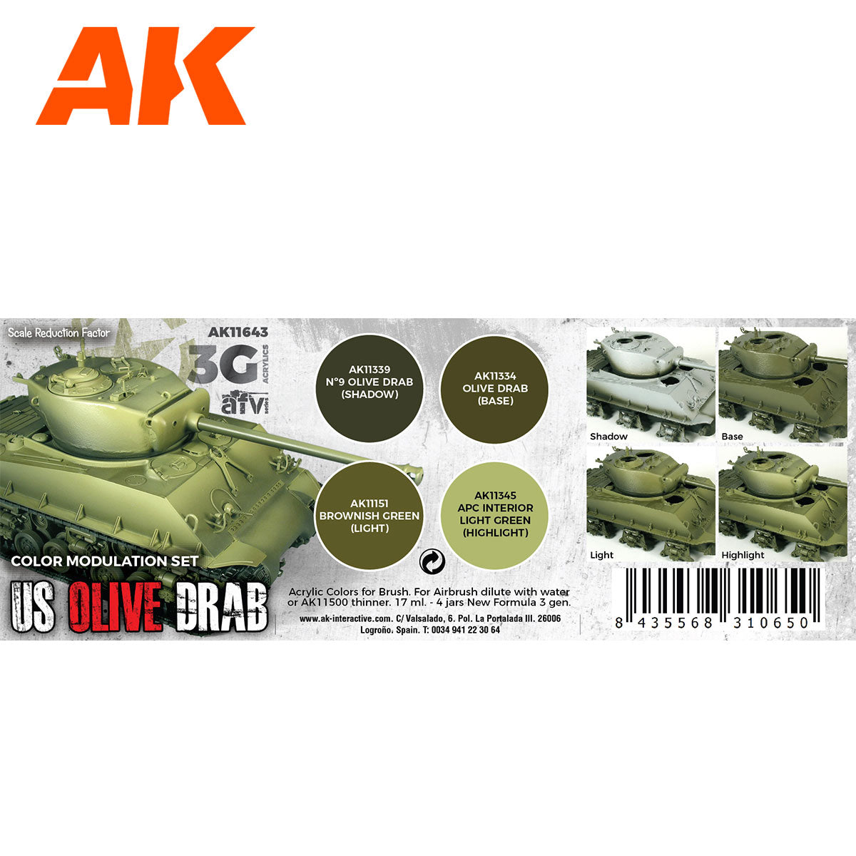 AK Interactive - Modulation US Olive Drab  3G