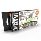 AK Interactive 3rd Gen AFV Paint Set - British Desert Colors N. Africa & Mediterranean 1940-43