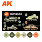 AK Interactive 3rd Gen AFV Paint Set - British Desert Colors N. Africa & Mediterranean 1940-43