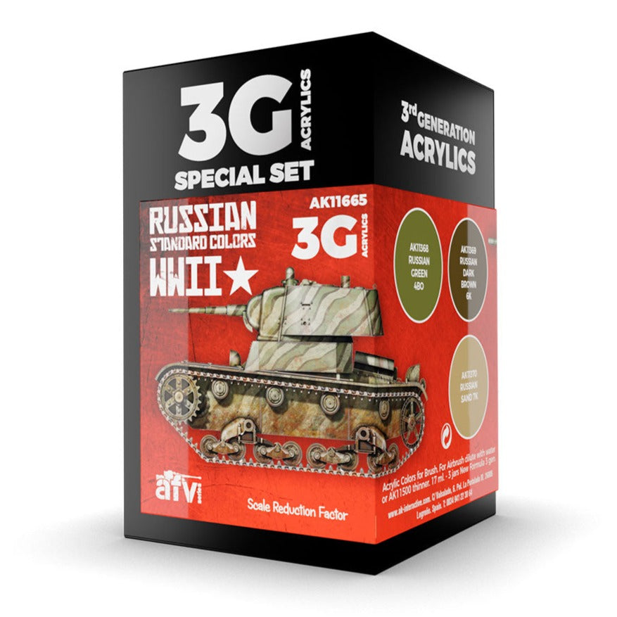AK Interactive 3rd Gen AFV Paint Set - Russian Standard WWII Combo AK11665