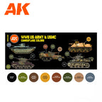 AK Interactive 3rd Gen AFV Paint Set - US Army & USMC Camouflage Colors