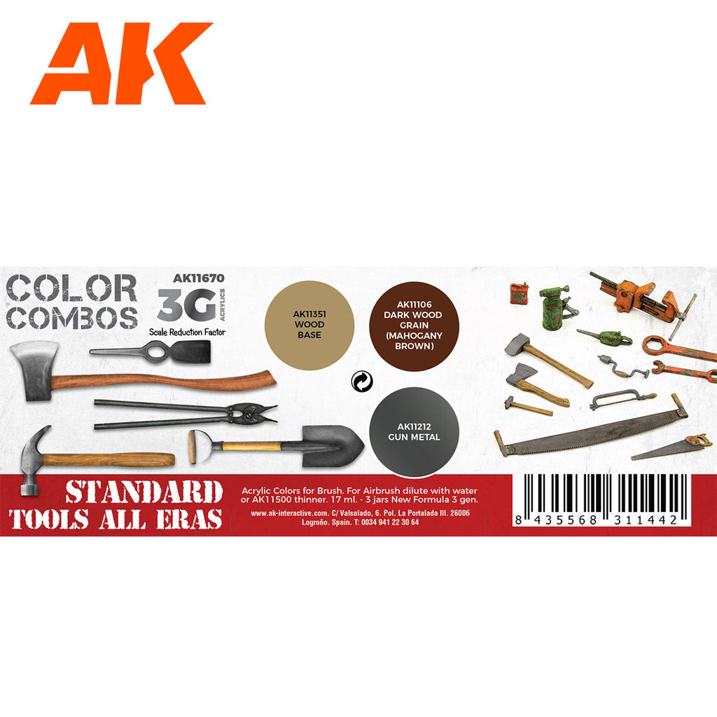 AK Interactive - Standard Tools All Eras Combo 3G