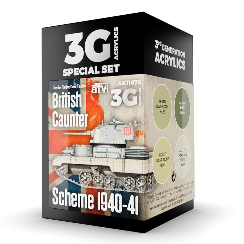 AK Interactive 3rd Gen AFV Paint Set - British Caunter Scheme 1940-41 AK11676