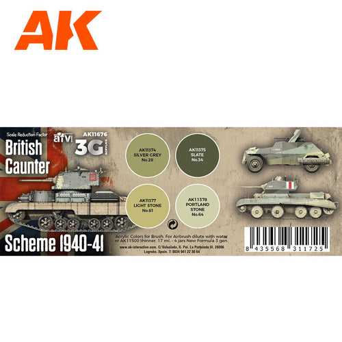 AK Interactive 3rd Gen AFV Paint Set - British Caunter Scheme 1940-41 AK11676