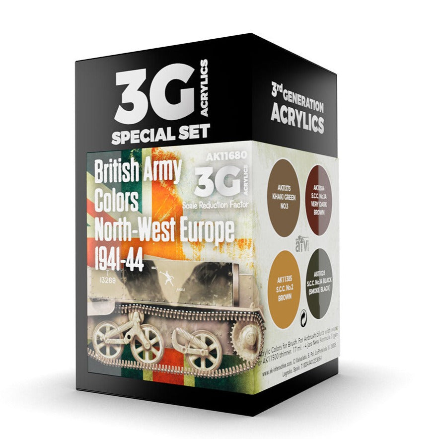 AK Interactive 3rd Gen AFV Paint Set - British Army Colors Europe 1941-44 AK11680