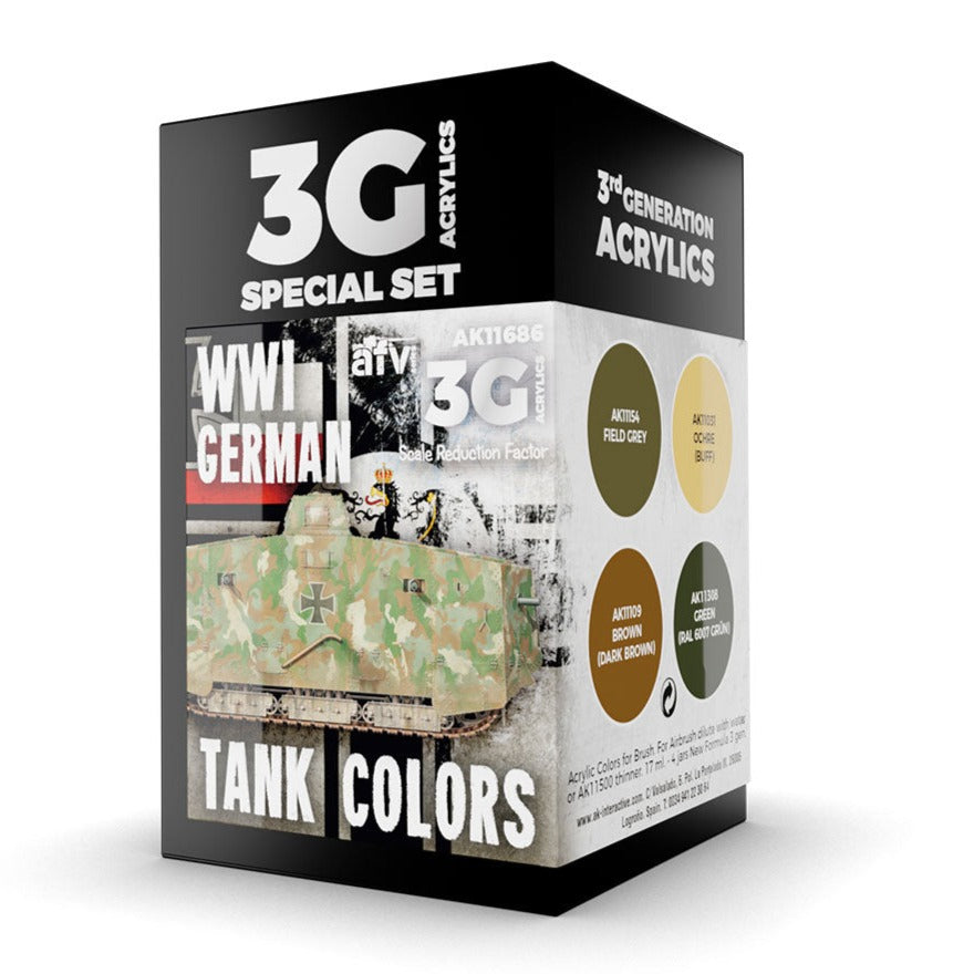 AK Interactive 3rd Gen AFV Paint Set - WWI German Tank Colors AK11686