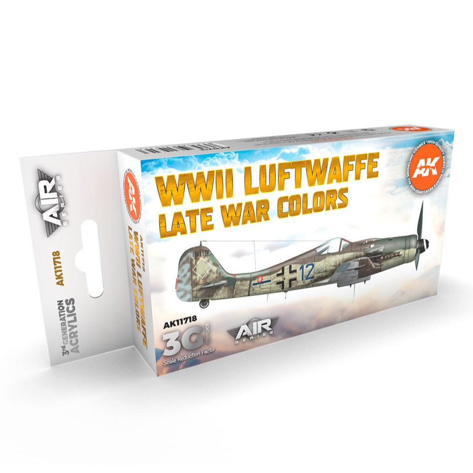 AK Interactive 3rd Gen Aircraft Paint Set - WWII Luftwaffe Late War Colors Set