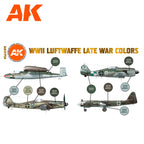 AK Interactive 3rd Gen Aircraft Paint Set - WWII Luftwaffe Late War Colors Set