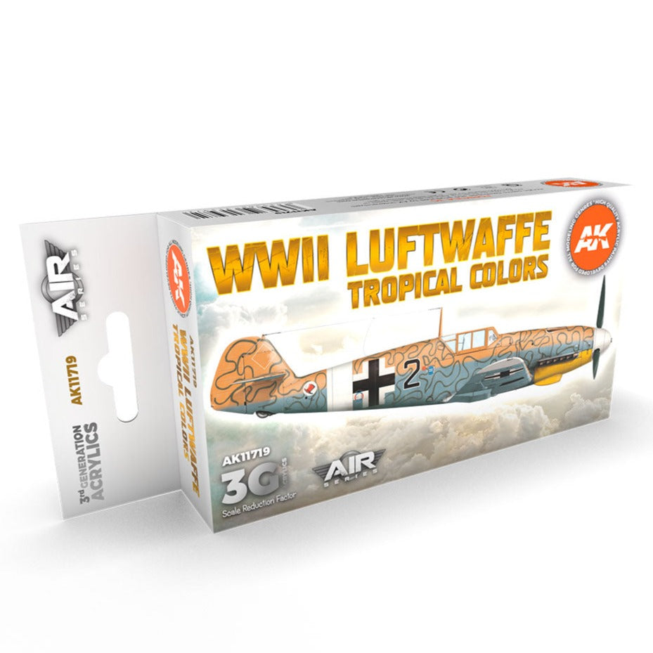 AK Interactive 3rd Gen Aircraft Paint Set - WWII Luftwaffe Tropical Colors Set