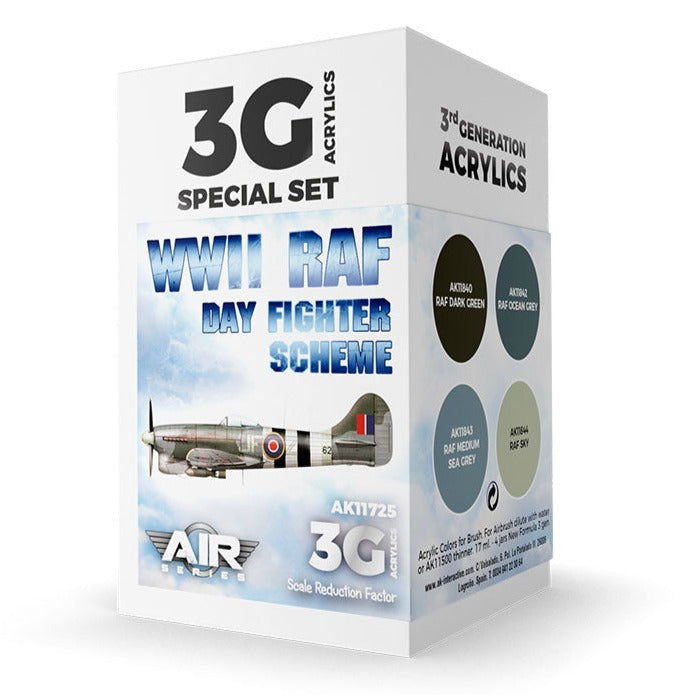 AK Interactive 3rd Gen Aircraft Paint Set - WWII RAF Day Fighter Scheme Set
