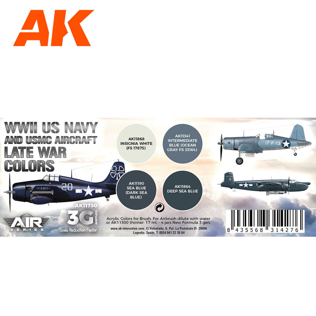 AK Interactive - WWII US Navy & USMC Aircraft Late War Colors Set3G