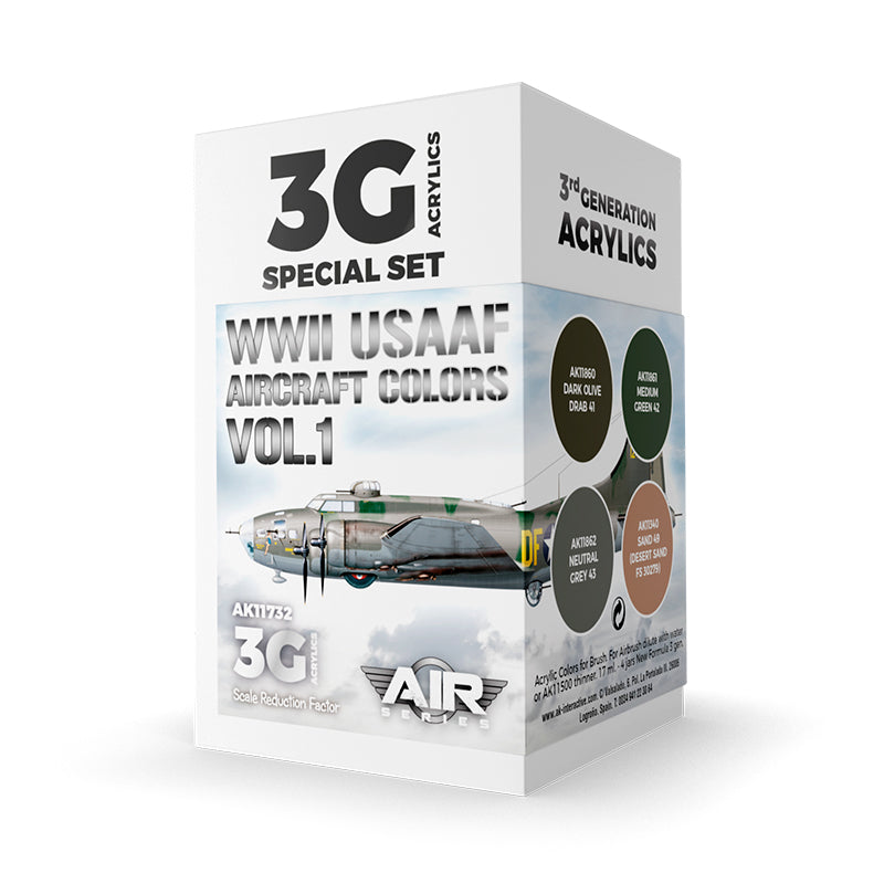 AK Interactive - WWII USAAF Aircraft Colors Vol.1 Set 3G