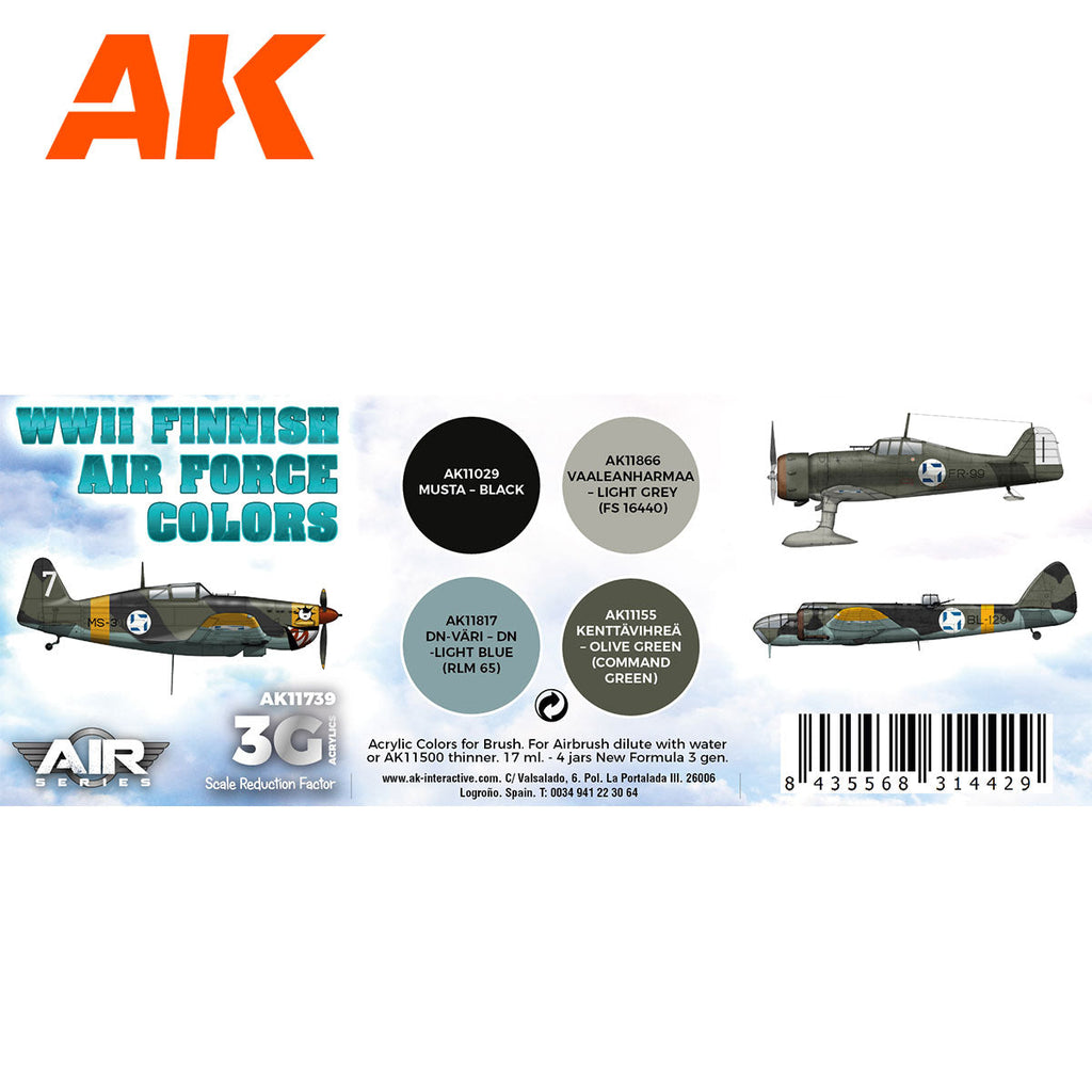 3rd Gen Aircraft Paint Set - WWII Finnish Air Force Colors Set