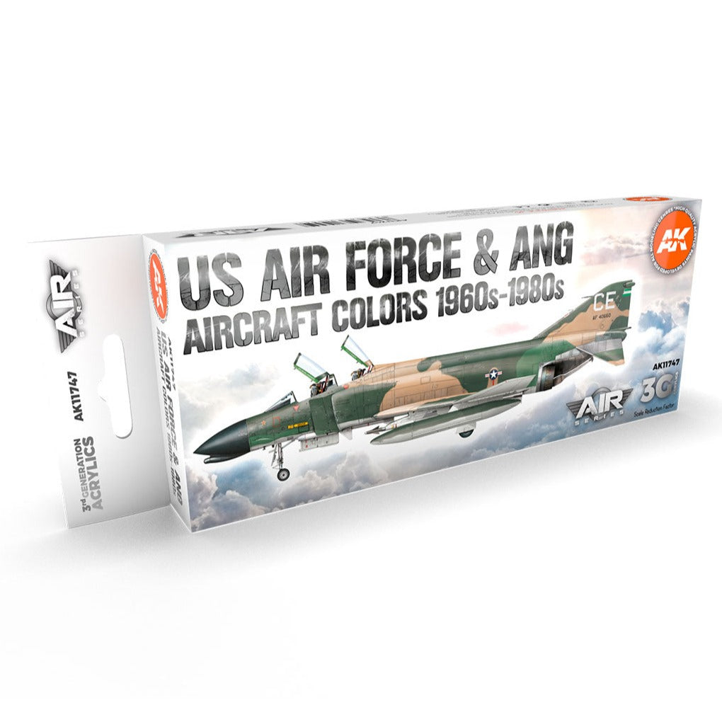 AK Interactive 3rd Gen Aircraft Paint Set - US Air Force & ANG Aircraft 1960s-1980s Set