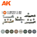 AK Interactive 3rd Gen Aircraft Paint Set - US Air Force & ANG Aircraft 1960s-1980s Set
