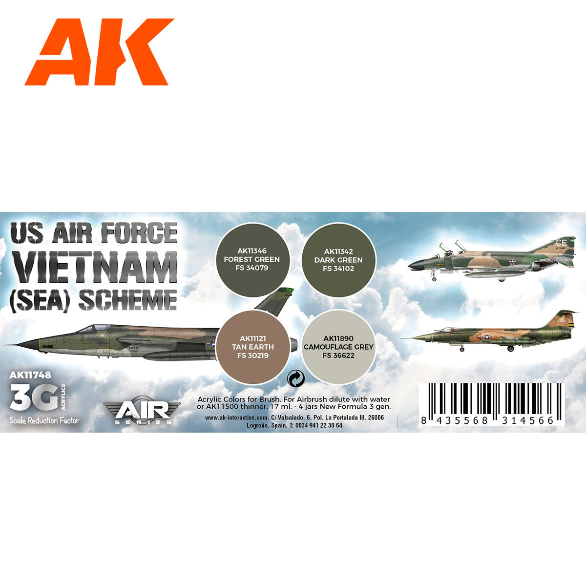 AK Interactive - US Air Force South East Asia (Sea) Scheme Set 3G