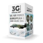 AK Interactive 3rd Gen Aircraft Paint Set - US Air Force European Camo Colors 1980s Set