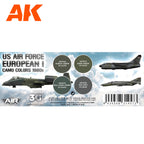 AK Interactive - US Air Force European I Camo Colors 1980S Set 3G