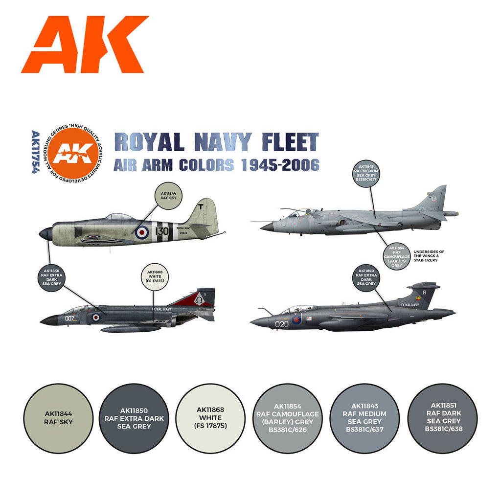 AK Interactive - Rn Fleet Air Arm Aircraft Colors 1945-2010 Set 3G