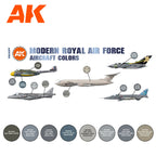 AK Interactive 3rd Gen Aircraft Paint Set - Modern Royal Air Force Aircraft Colors Set