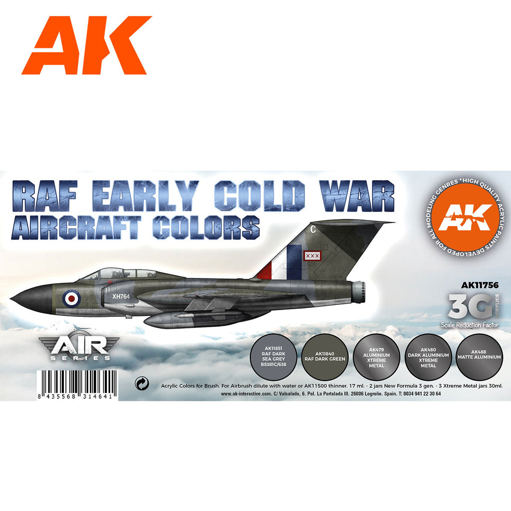 AK Interactive 3rd Gen Aircraft Paint Set - Early Cold War RAF Aircraft Colors Set