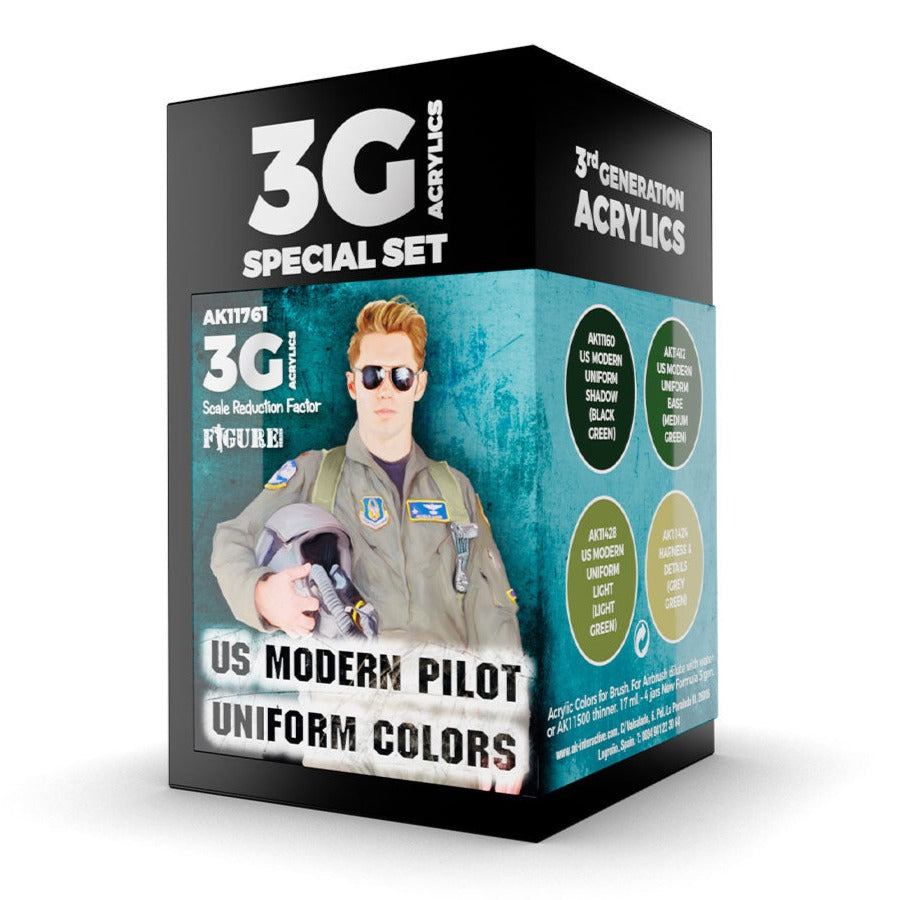 AK Interactive 3rd Gen Aircraft Paint Set - US Modern Pilot Uniform Colors AK11761