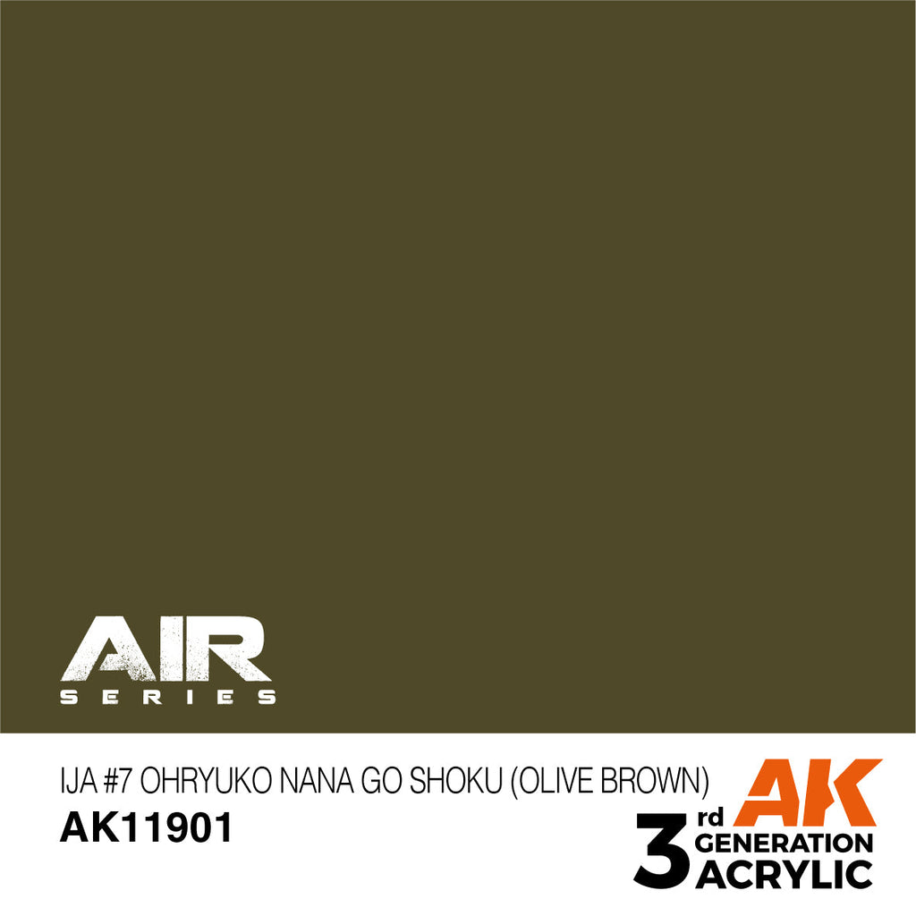 AK Interactive 3rd Gen Acrylic IJA #7 Ohryuko Nana Go Shoku (Olive Brown) AK11901