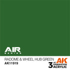 AK Interactive 3rd Gen Acrylic Radome & Wheel Hub Green AK11919
