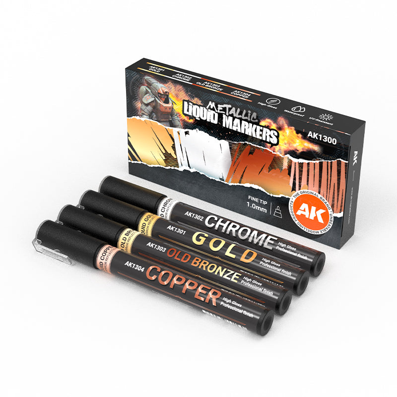 AK Interactive Real Colors Marker - Metallic Markers (AK1300)