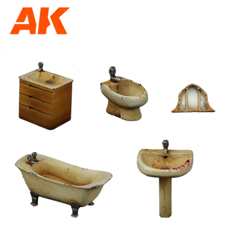 AK Interactive Bathroom Wargame Set (Resin 30-35mm) AK1354