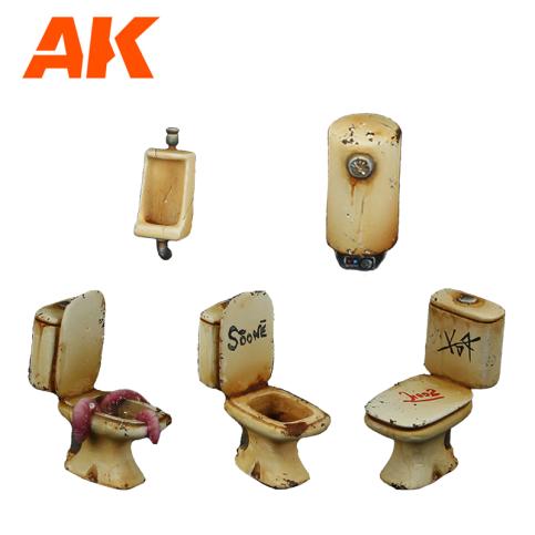 AK Interactive Bathroom Wargame Set (Resin 30-35mm) AK1354